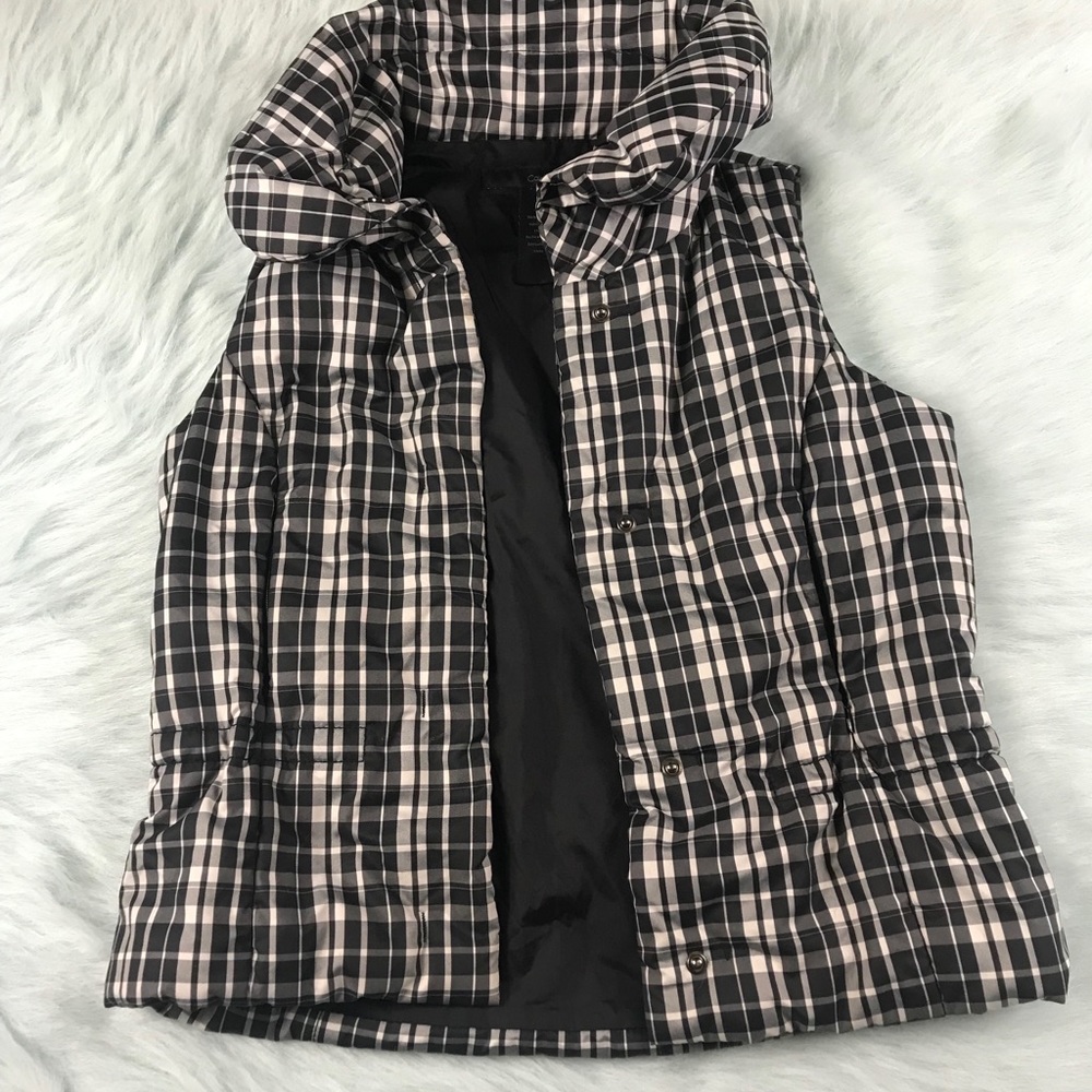 🦓Women’s Calvin Klein Striped Zebra Puffer Vest M - Picture 4 of 7